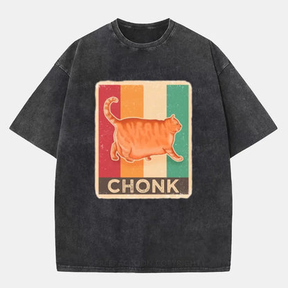 Vintage Chonk Cat Washed T-Shirt