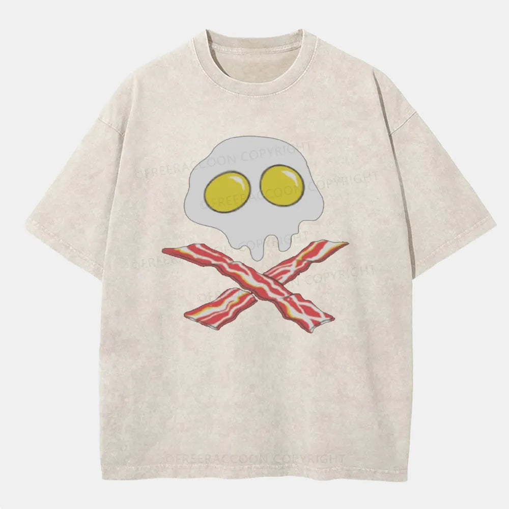 Vintage Bacon And Eggs Cool Washed T-Shirt