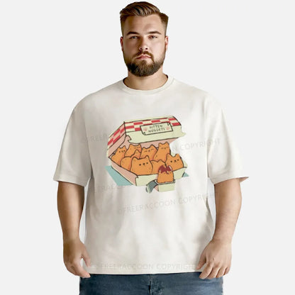 Vintage Fast Food Cat Washed T-Shirt