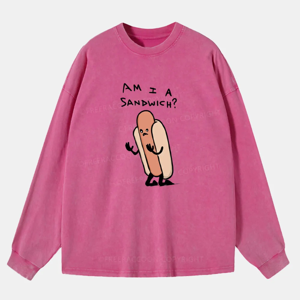 Vintage Am I A Sandwich Washed Long Sleeve Shirt