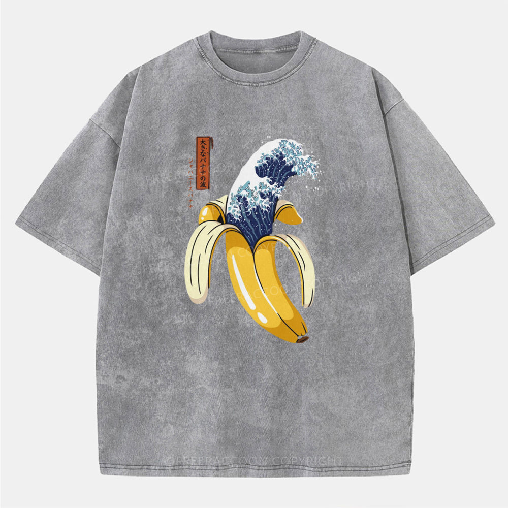 Vintage The Great Wave Of Banana Washed T-Shirt