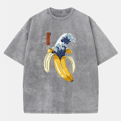 Vintage The Great Wave Of Banana Washed T-Shirt