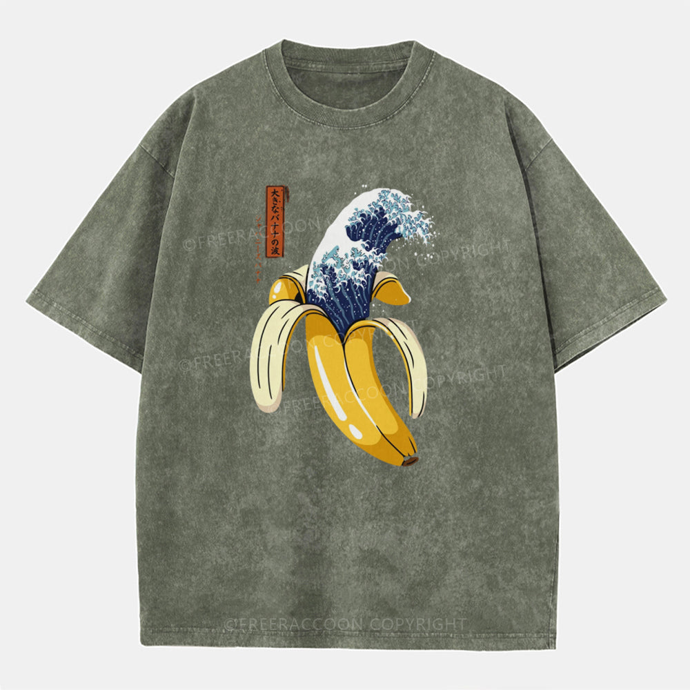 Vintage The Great Wave Of Banana Washed T-Shirt