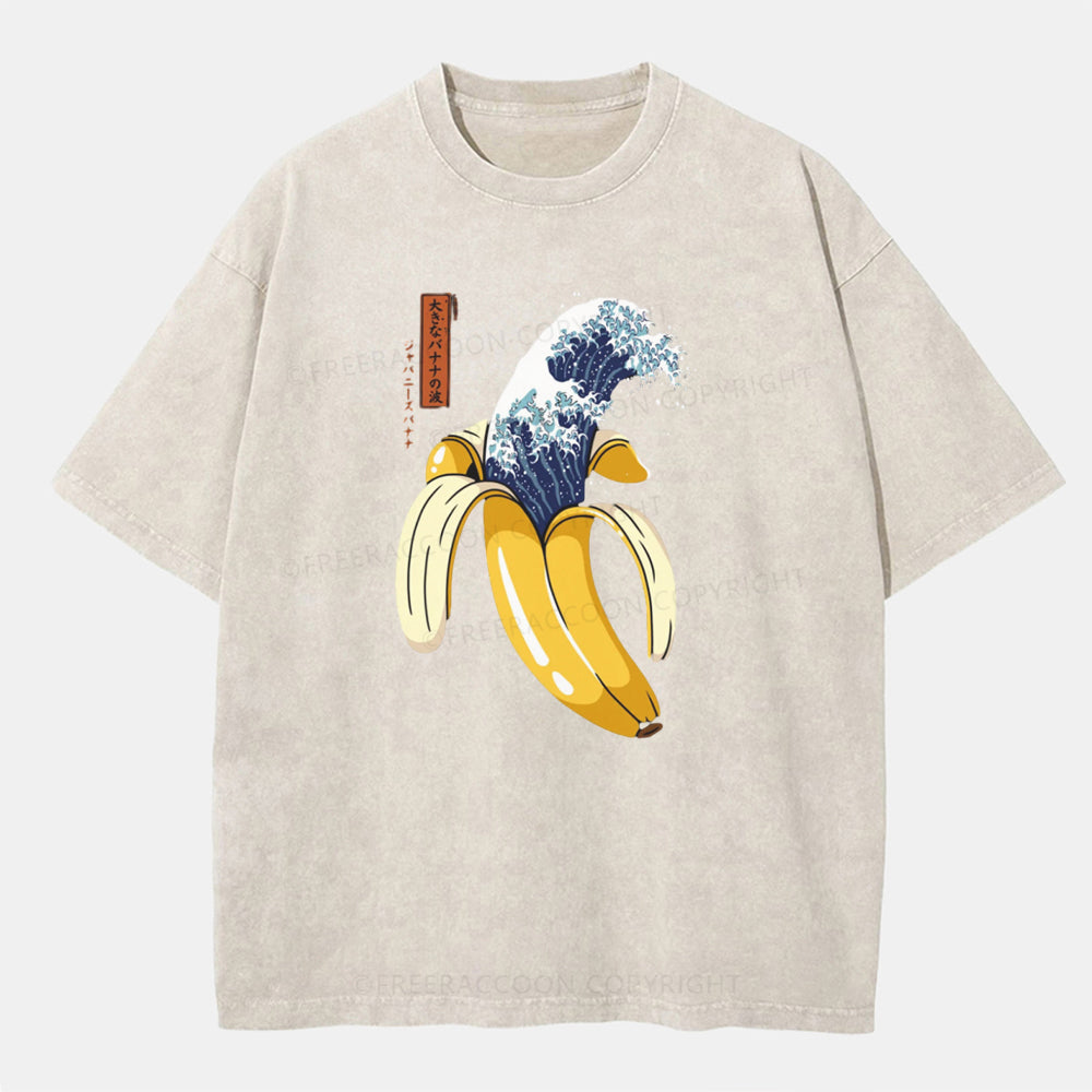 Vintage The Great Wave Of Banana Washed T-Shirt