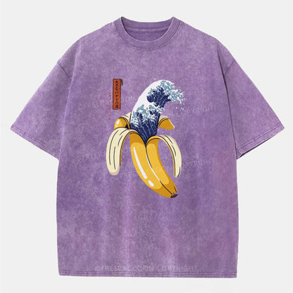 Vintage The Great Wave Of Banana Washed T-Shirt