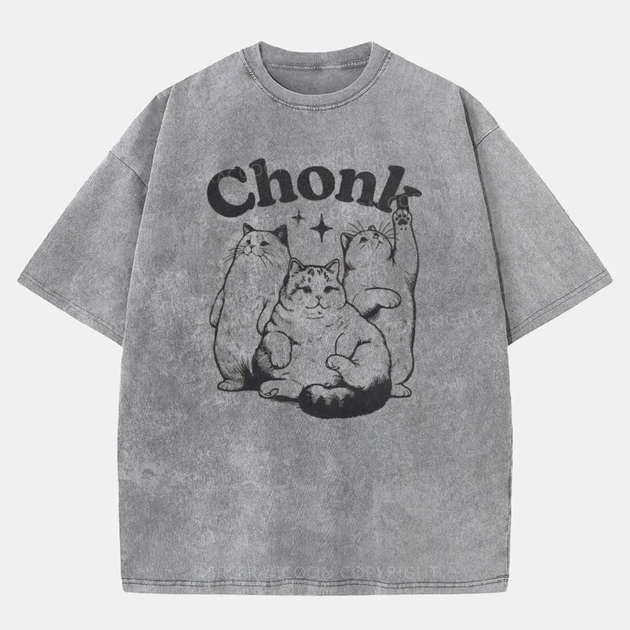 Vintage Chonk Cat Washed T-Shirt