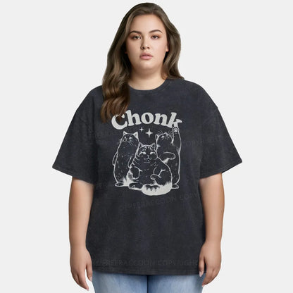 Vintage Chonk Cat Washed T-Shirt