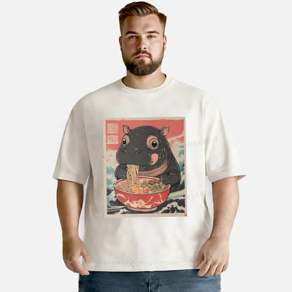 Vintage Hippo And Ramen Washed T-Shirt