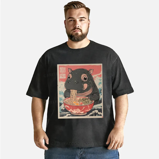 Vintage Hippo And Ramen Washed T-Shirt