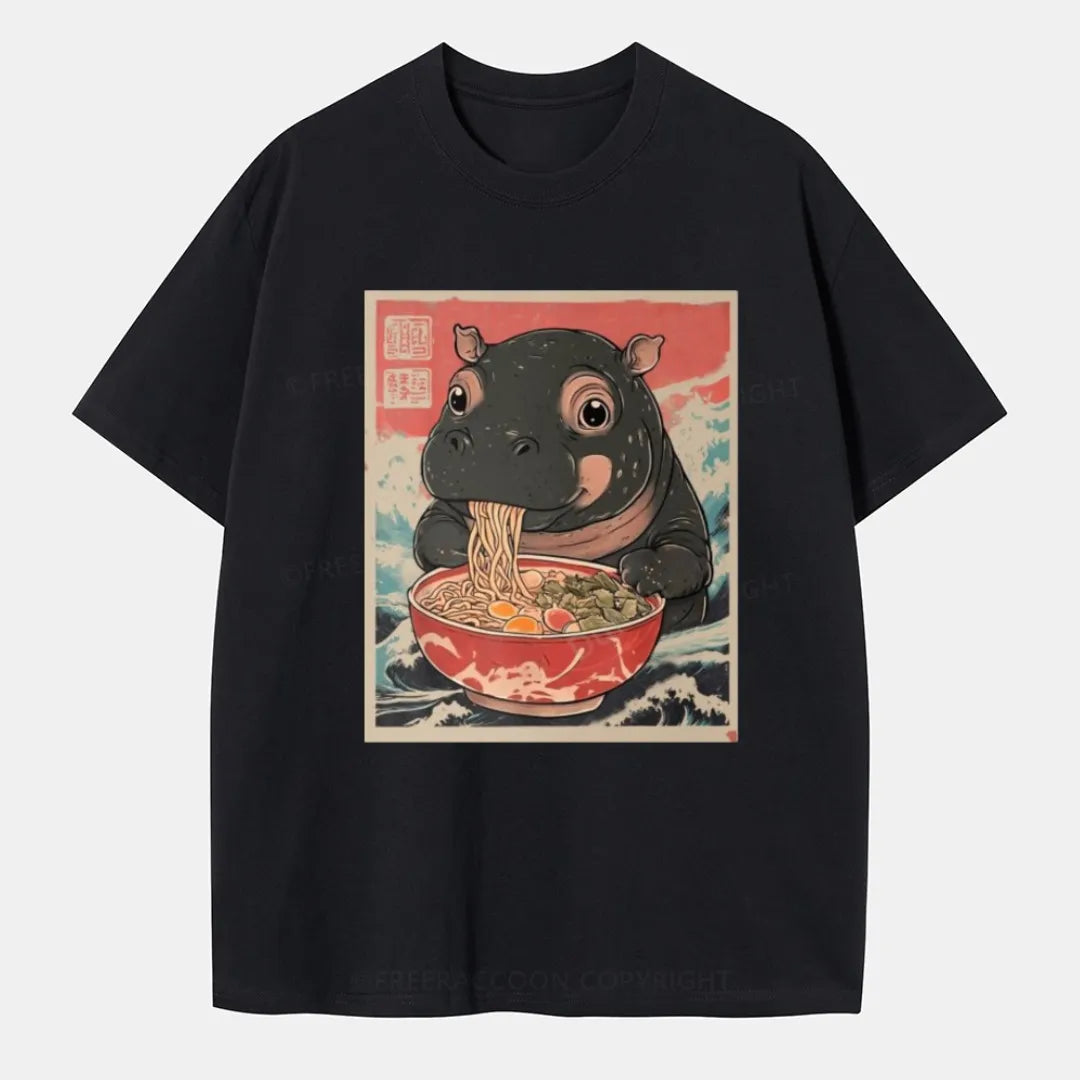 Vintage Hippo And Ramen Classic T-Shirt