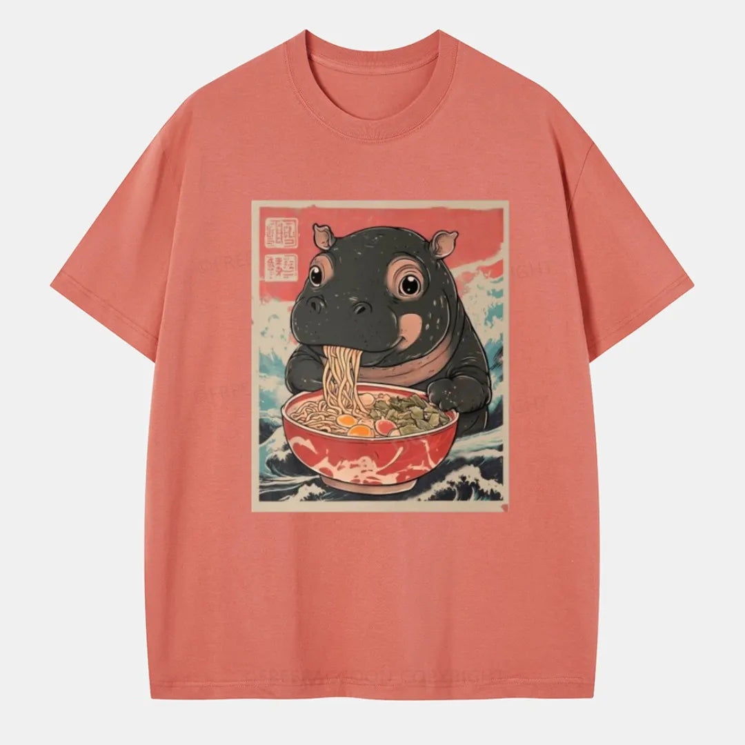 Vintage Hippo And Ramen Classic T-Shirt