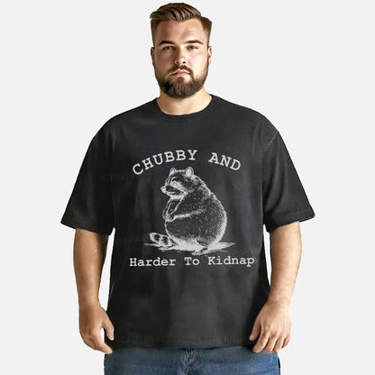 Vintage Chubby And Harder To Kidnap Washed T-Shirt