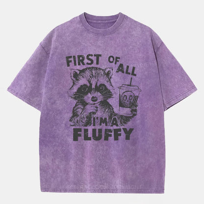 Vintage First Of All, I'M Fluffy Washed T-Shirt