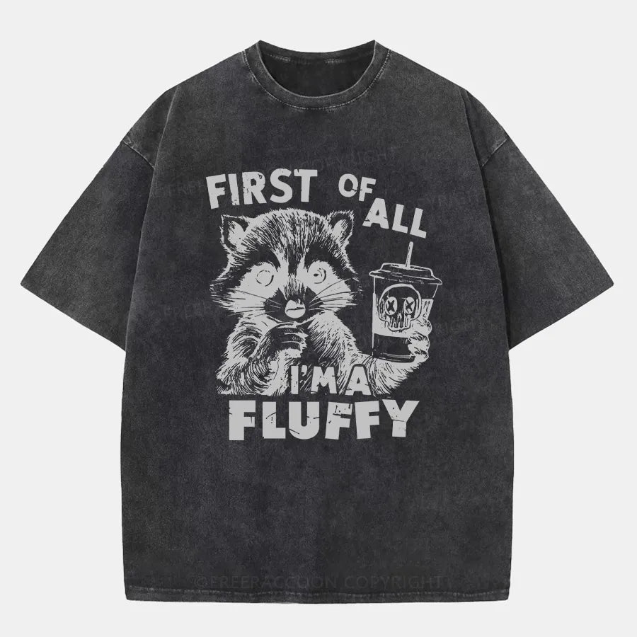 Vintage First Of All, I'M Fluffy Washed T-Shirt