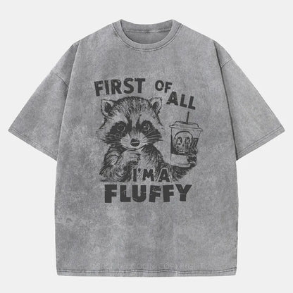 Vintage First Of All, I'M Fluffy Washed T-Shirt