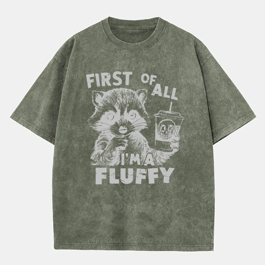 Vintage First Of All, I'M Fluffy Washed T-Shirt