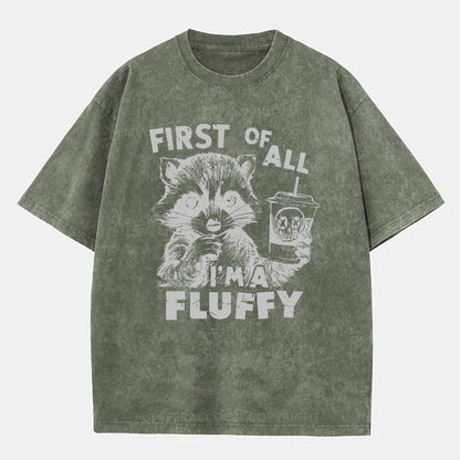 Vintage First Of All, I'M Fluffy Washed T-Shirt