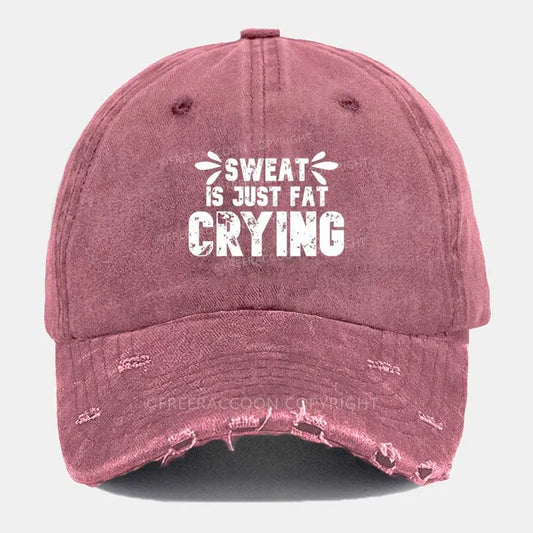 Vintage Sweat Is Just Fat Crying Ripped Washed Cap