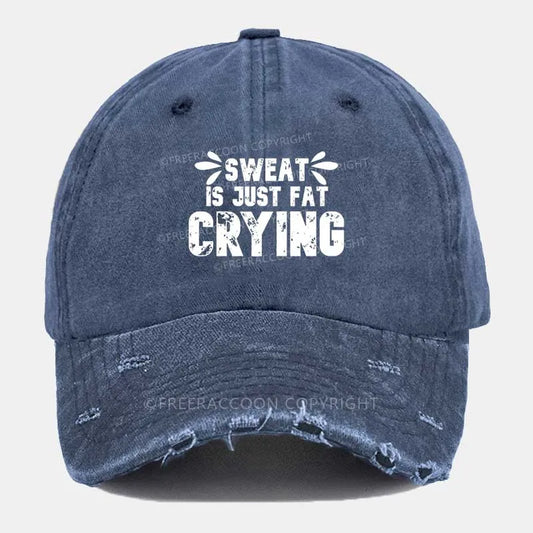 Vintage Sweat Is Just Fat Crying Ripped Washed Cap