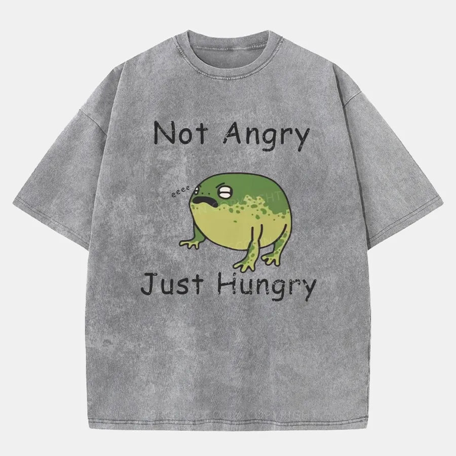 Vintage Not Angry, Just Hungry Washed T-Shirt