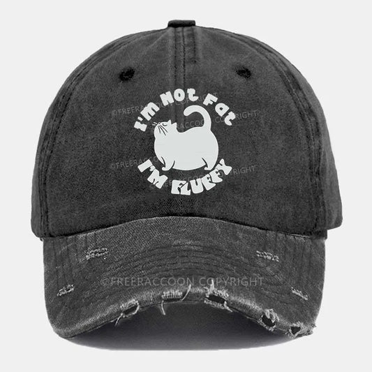 Vintage I’M Not Fat, I’M Fluffy Ripped Washed Cap