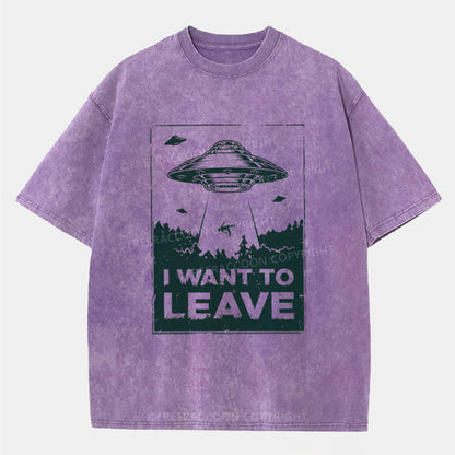 Vintage I Want To Leave Washed T-Shirt