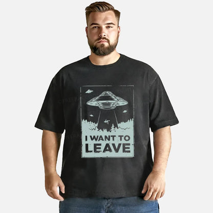 Vintage I Want To Leave Washed T-Shirt