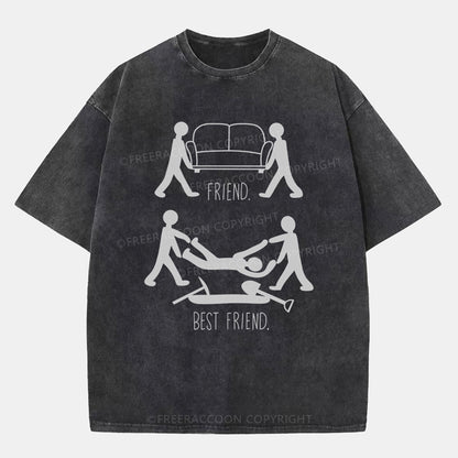 Vintage Friend Vs Best Friend Washed T-Shirt