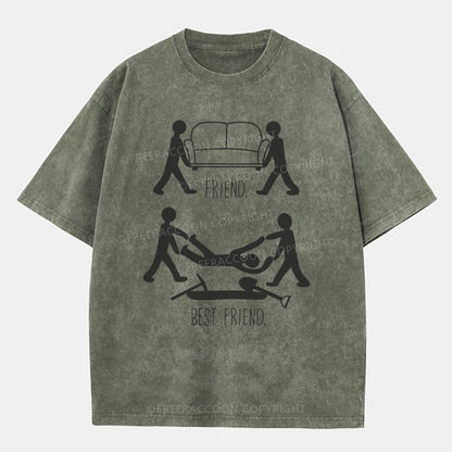 Vintage Friend Vs Best Friend Washed T-Shirt