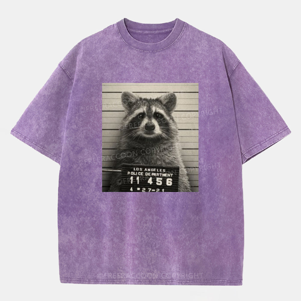 Vintage Raccoon Mugshot Washed T-Shirt