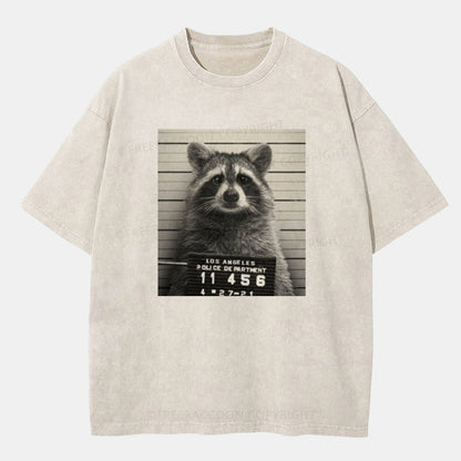 Vintage Raccoon Mugshot Washed T-Shirt