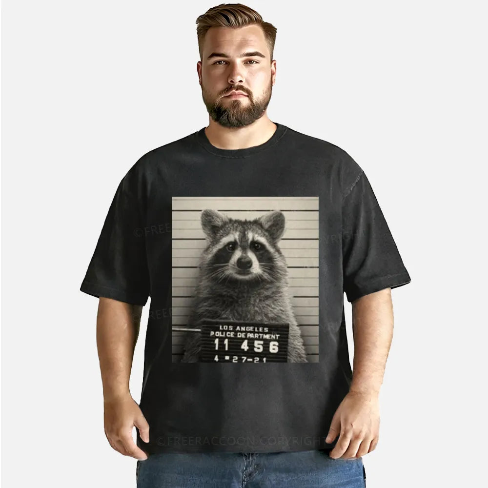 Vintage Raccoon Mugshot Washed T-Shirt