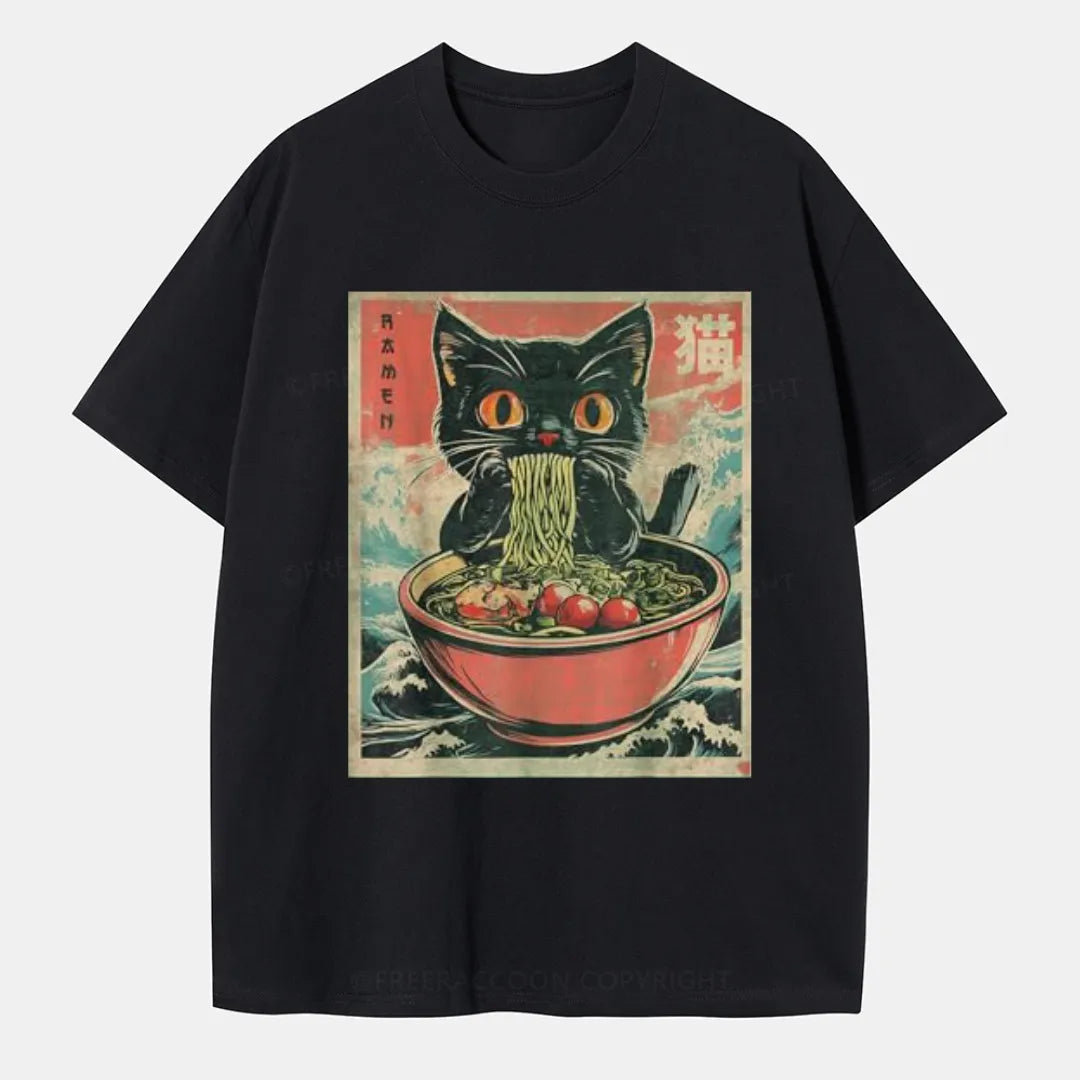 Vintage Cat Ramen Classic T-Shirt