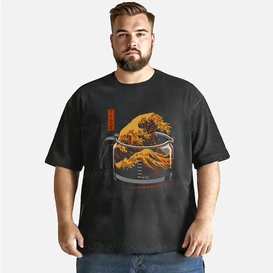 Vintage The Great Wave Coffee Washed T-Shirt