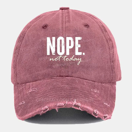 Vintage Nope. Not Today Ripped Washed Cap