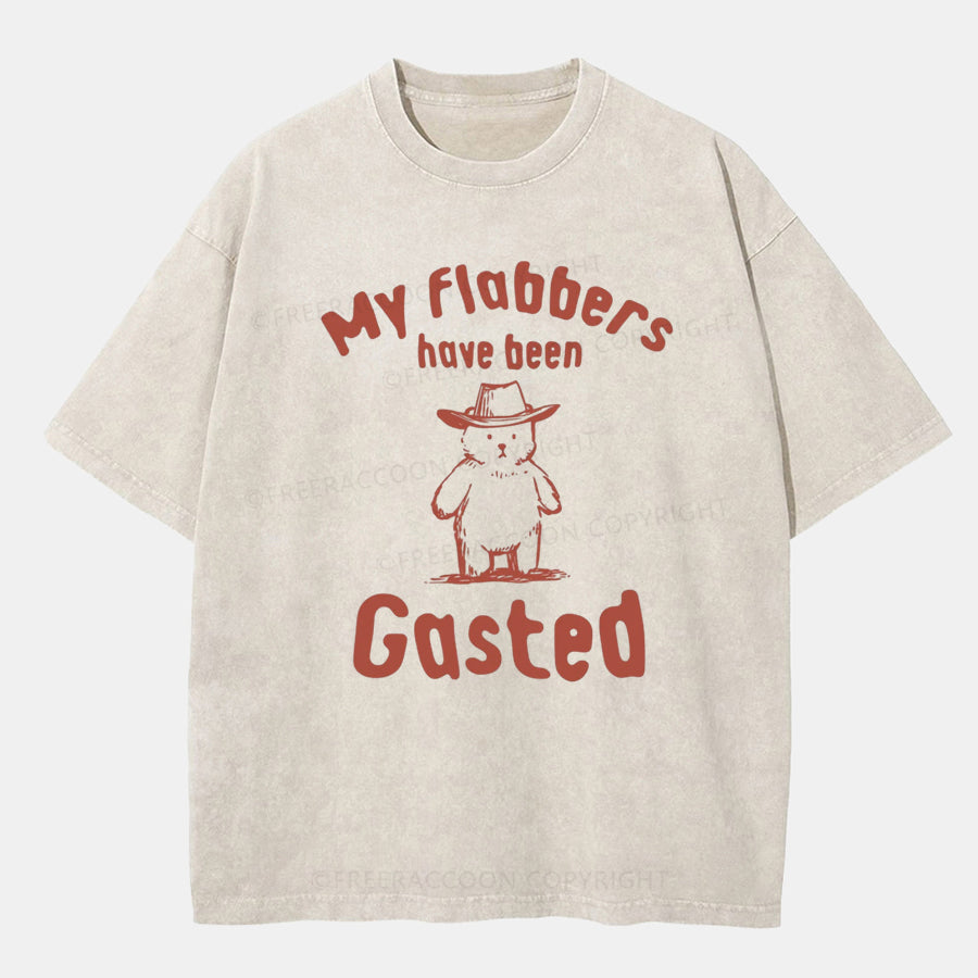 Vintage My Flabbers Have Been Gasted Washed T-ShirtT-Shirt,Washed TS,2502M,Siena,250225,Animal,Bear,Humor,Puns