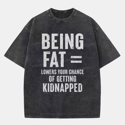 Vintage Being Fat Funny Washed T-Shirt