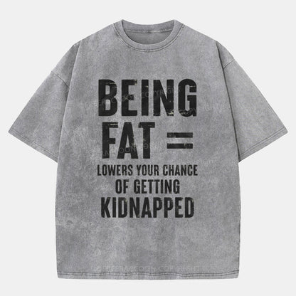 Vintage Being Fat Funny Washed T-Shirt