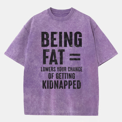 Vintage Being Fat Funny Washed T-Shirt