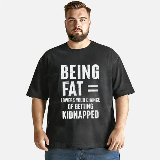 Vintage Being Fat Funny Washed T-Shirt