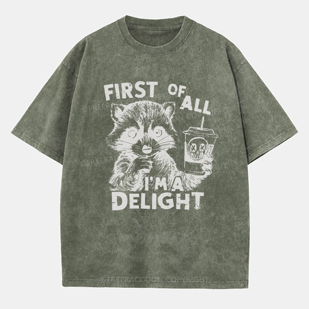 Vintage First Of All I Am Delight Washed T-Shirt