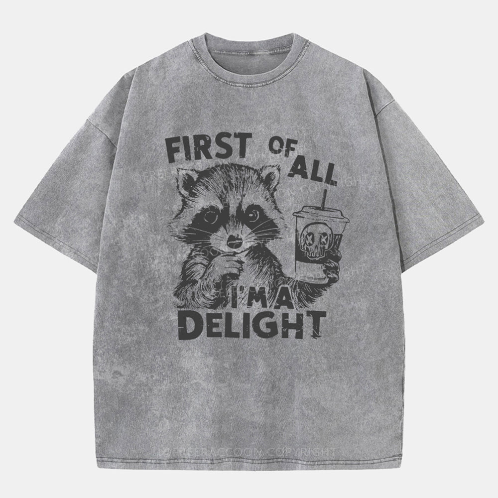 Vintage First Of All I Am Delight Washed T-Shirt