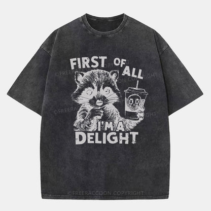 Vintage First Of All I Am Delight Washed T-Shirt