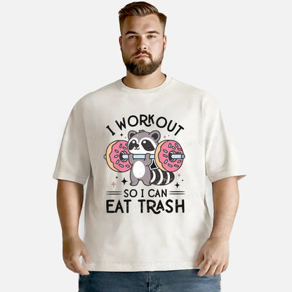 Vintage I Workout So I Can Eat Trash Washed T-Shirt