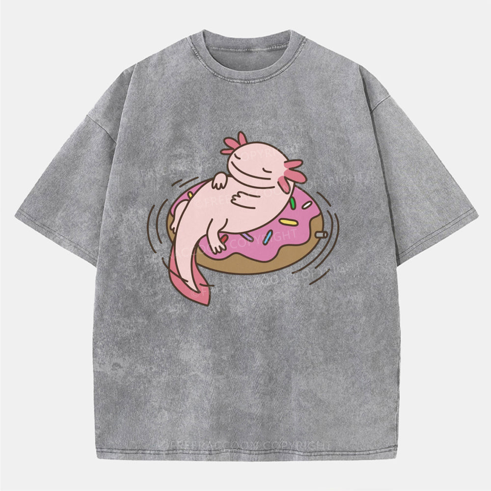 Vintage Axolotl And Dount Washed T-Shirt