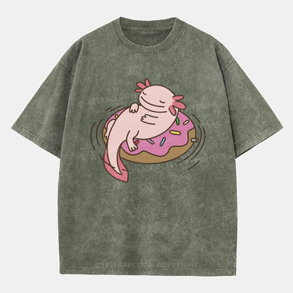 Vintage Axolotl And Dount Washed T-Shirt