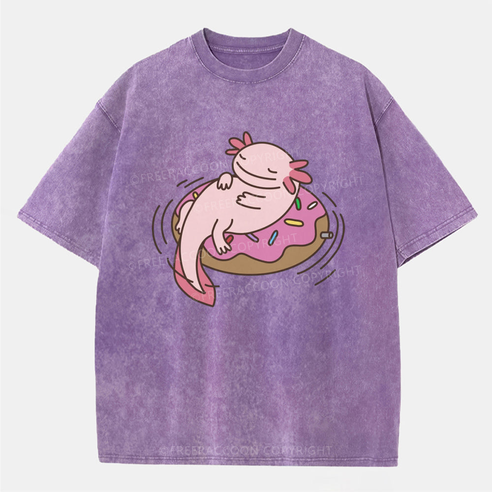 Vintage Axolotl And Dount Washed T-Shirt