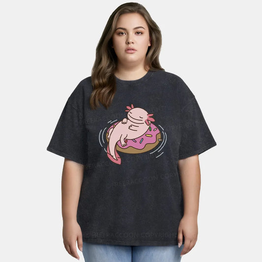 Vintage Axolotl And Dount Washed T-Shirt