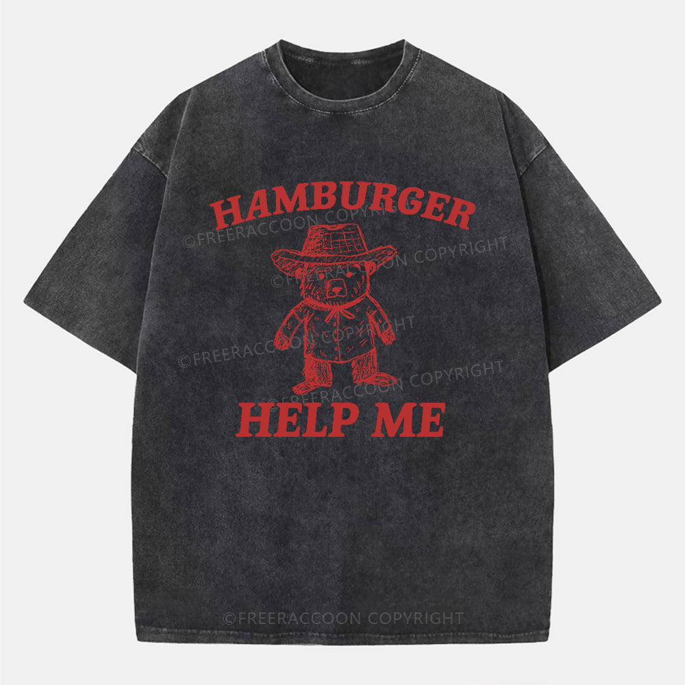 Vintage Hamburger Help Me Washed T-Shirt