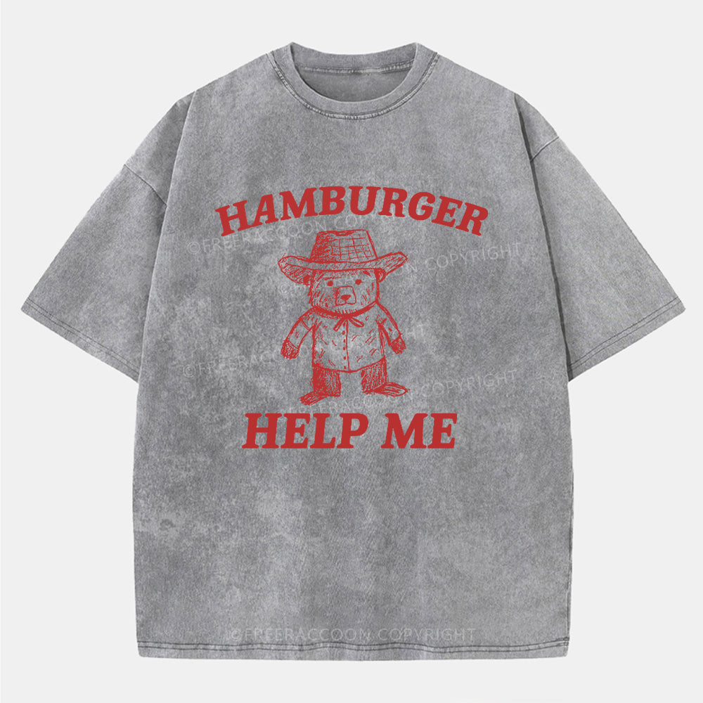 Vintage Hamburger Help Me Washed T-Shirt